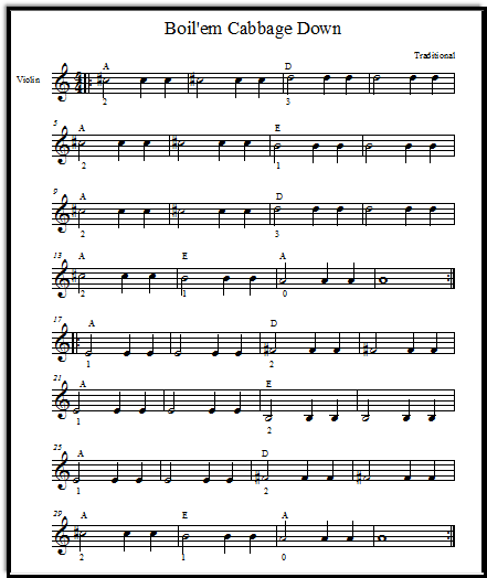 And here is the full melody for fiddle, on one page: