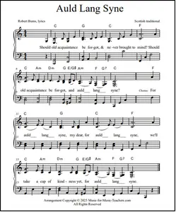 Auld Lang Syne piano music