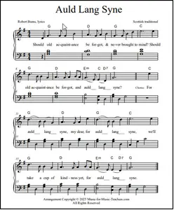 Piano sheet music Auld Lang Syne