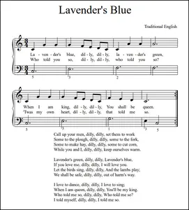 Lavender's Blue for piano, 2 hands