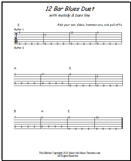 12 Bar Blues Chart