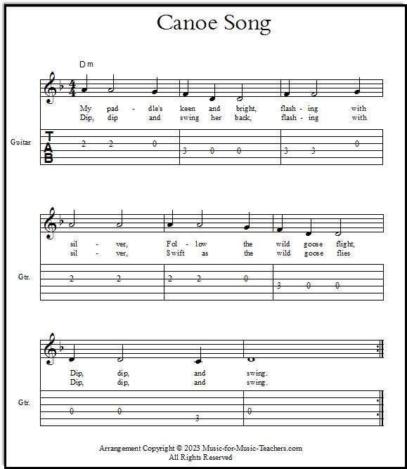 Canoe Song chords