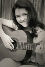 Girl with Guitar black and white 502 height