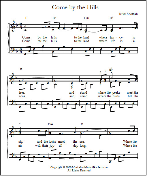 Free Vocal Sheet Music For Beginning Voice