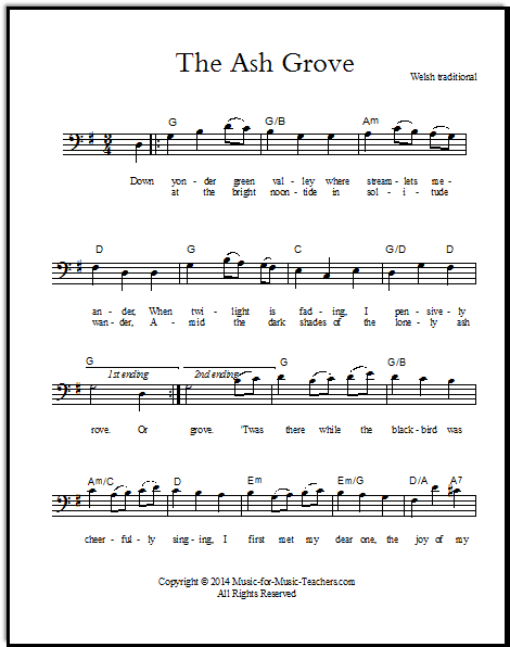 Ash Grove Free Sheet Music All Instruments