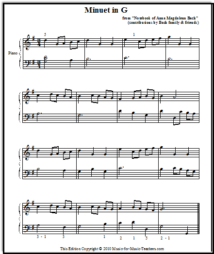 bach minuet in g free classical piano music minuet in g major sheet music piano