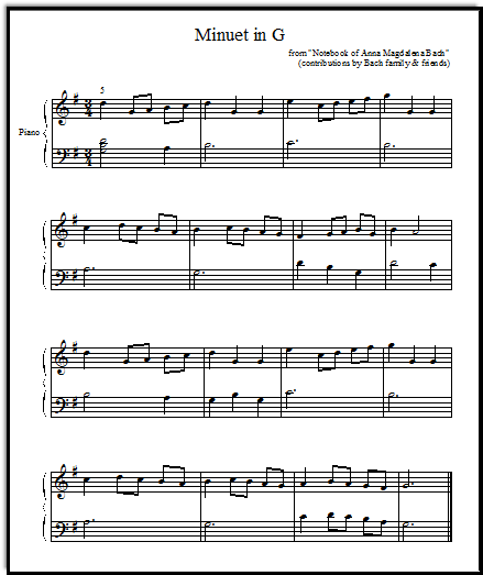 minuet piano minuet piano
