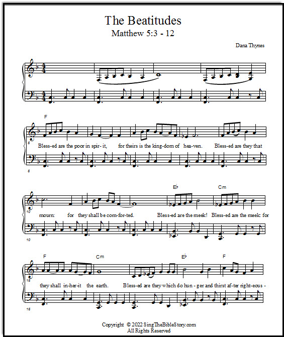 Bible song sheet music