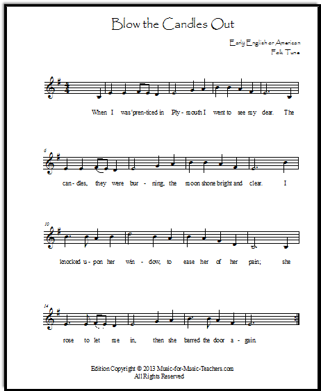 lead sheets free Blow the Candles Out sheet music
