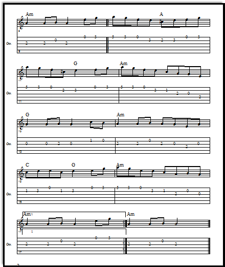 Guitar and fiddle sheet music from The Fiddler's Fakebook