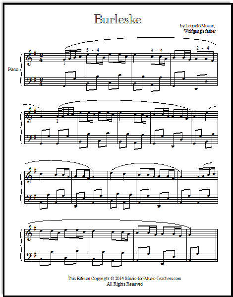 Mozart Sheet Music, Burlesque, FREE