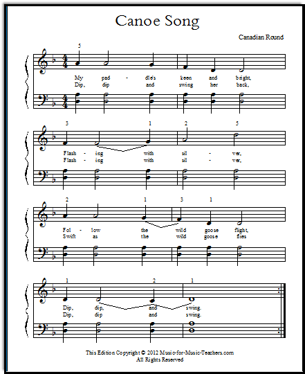 Beginner Piano Music For Kids Printable Free Sheet Music