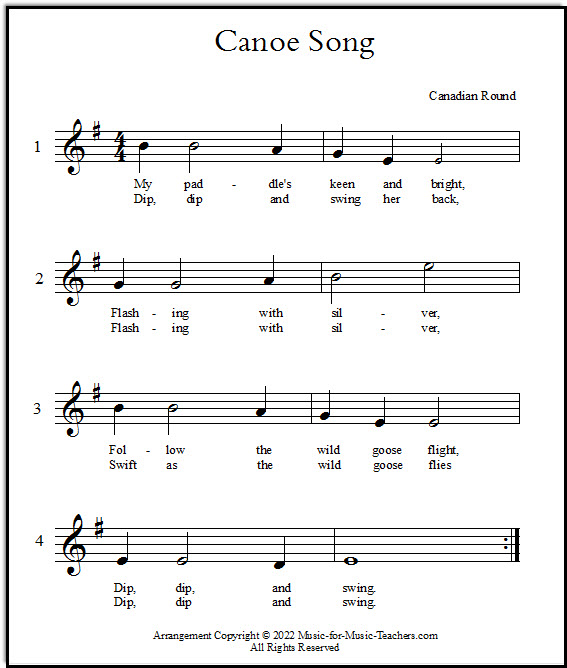 Round music for singing