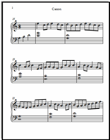 Canon In D Sheet Music A Fancy Version For Early Note Readers