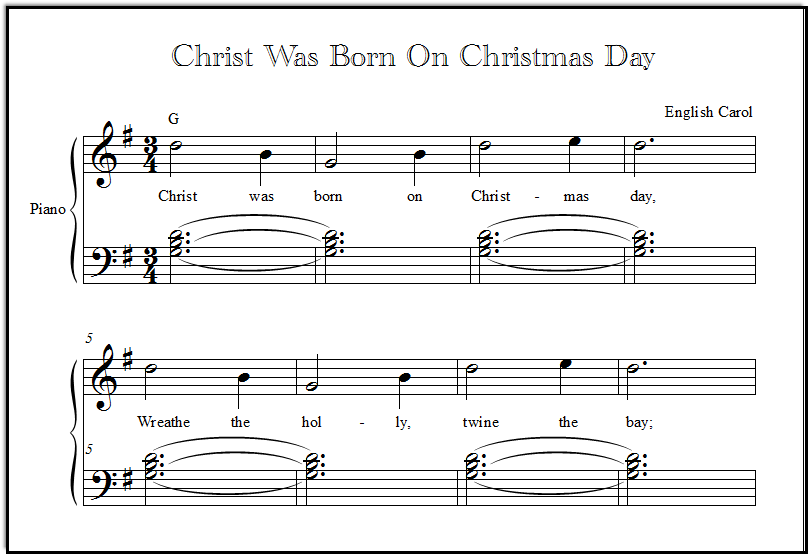 Christ was Born on Christmas Day, free online Christmas music