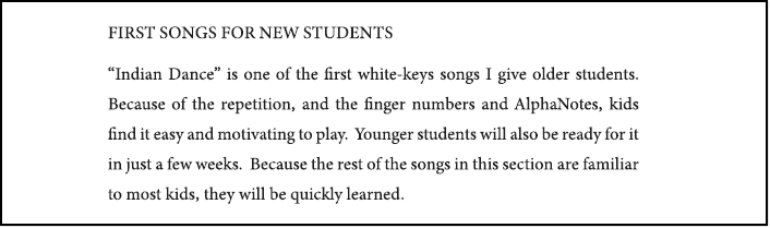 How to Use the beginner's piano book "Songs Old and Songs New", page 3