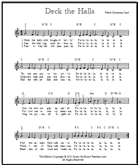 Deck the Halls sheet music