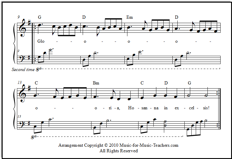 Ding Dong Merrily On High Free For Piano And Voice