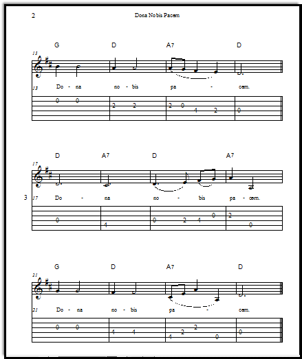 dona nobis pacem singing round guitar tabs and free vocal sheet music dona nobis pacem round sheet music