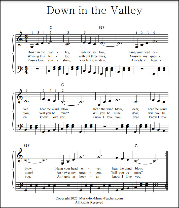 Down In the Valley song