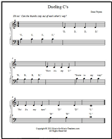 Seneste nyt Brink Moderne Piano Music for Beginners, Free! "Dueling C's" Has Thumbs Competing for  Middle C