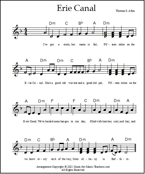 Easy lead sheet with lettered notes for piano