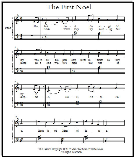 The First Noel free Christmas sheet music