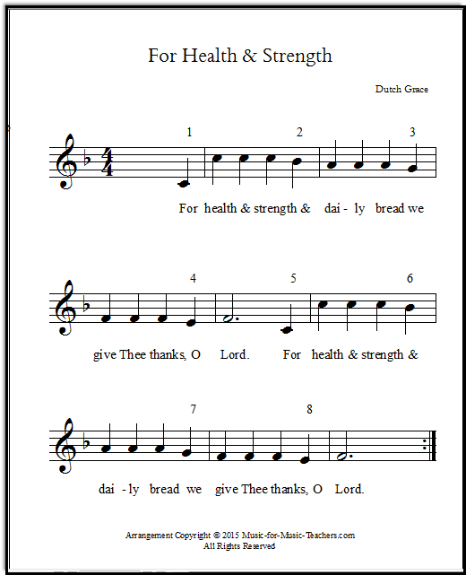 Sheet music round for singing