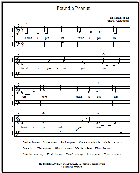 Beginner Piano Songs Found A Peanut Beginner Piano Songs Found A Peanut