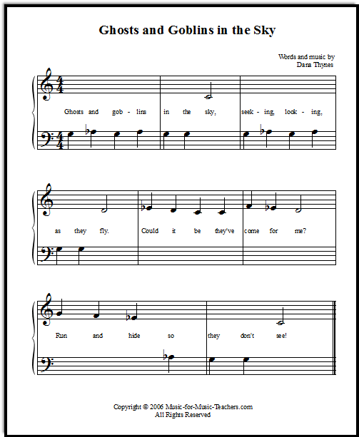 Halloween Songs for Beginner Piano, with &amp; without Lettered Notes!