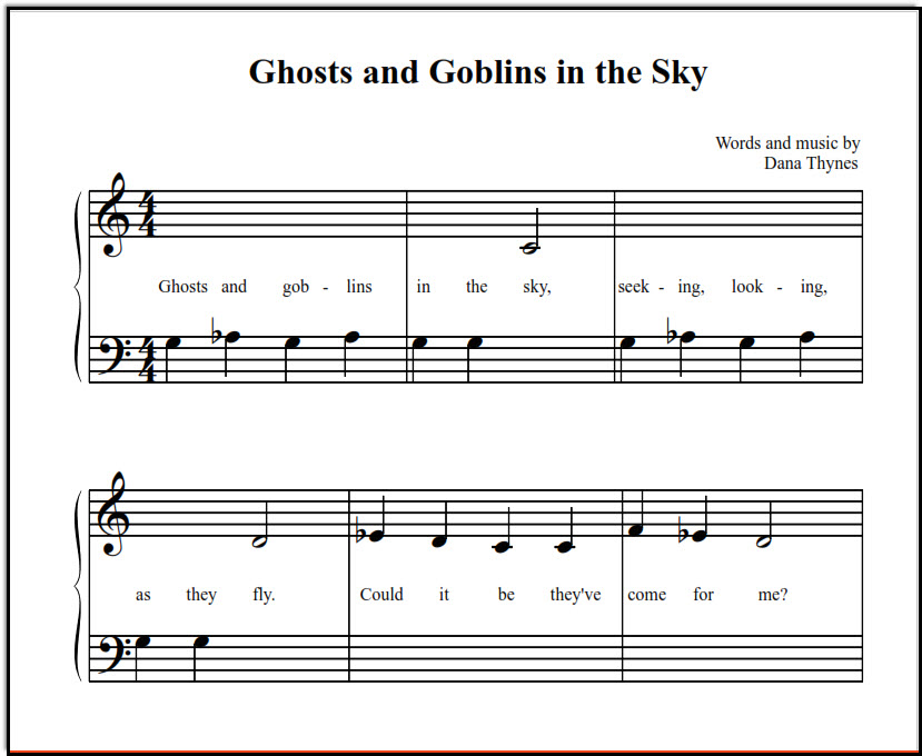 Ghosts and Goblins piano music