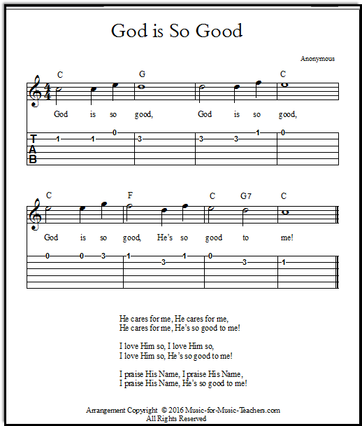 God Is Good Lyrics And Sheet Music