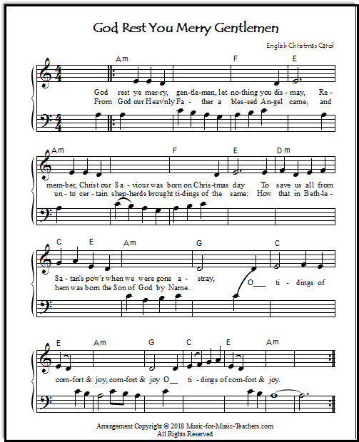 Easy beginner Christmas sheet music 