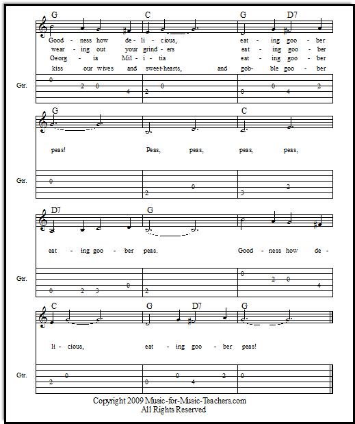 Goober Peas free online guitar tabs