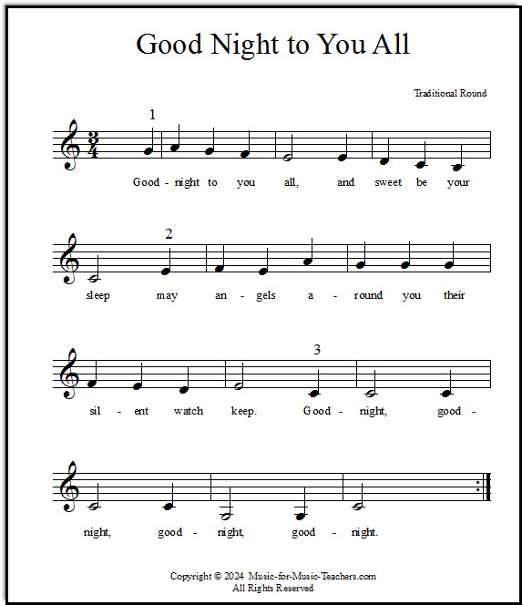 Music round Good Night to You All