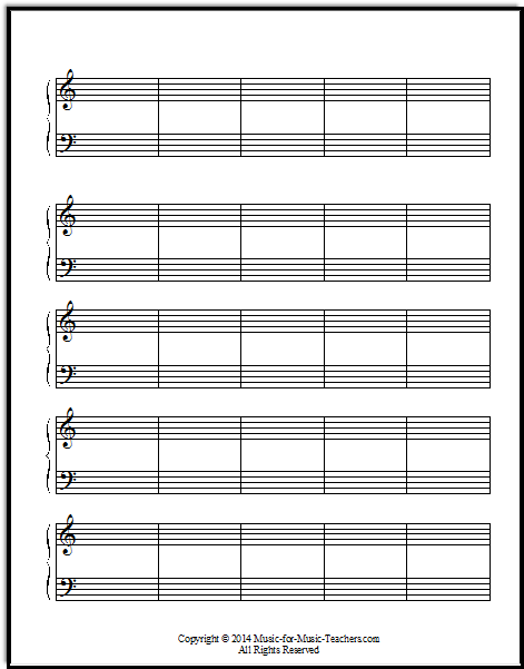 Piano Grand Staff Notes Chart