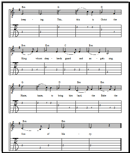 Christmas Sheet Music for Guitar: Free Tabs and Chords for What Child is This