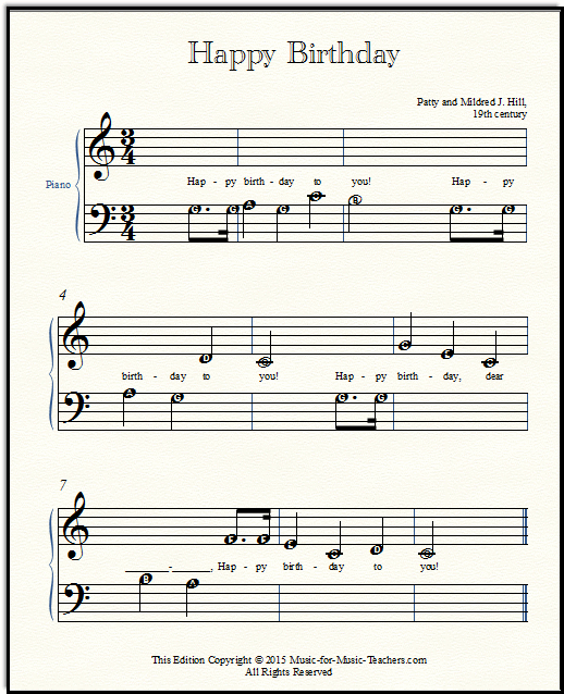 xylophone chords happy birthday