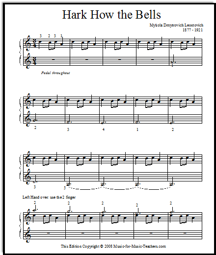 Ukrainian Bell Carol piano music