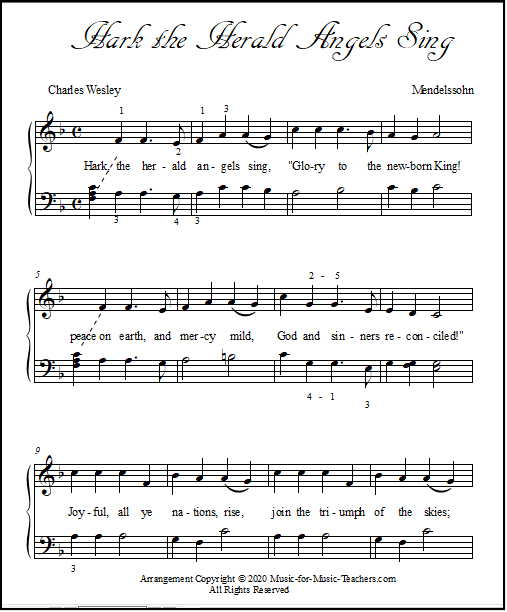 Hark the Herald Angels Sing piano arrangement