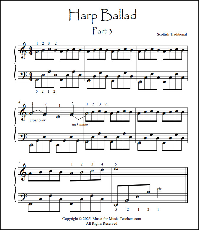 Harp Ballad song for piano
