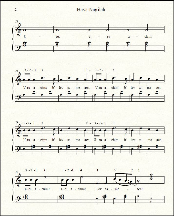 Hebrew song for piano Hebrew song for piano