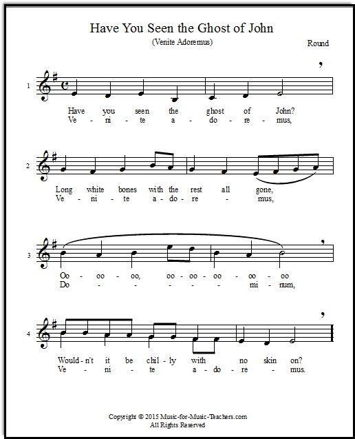 Sheet music for a Christmas singing round