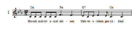 chords for singing round Hinneh mah tov