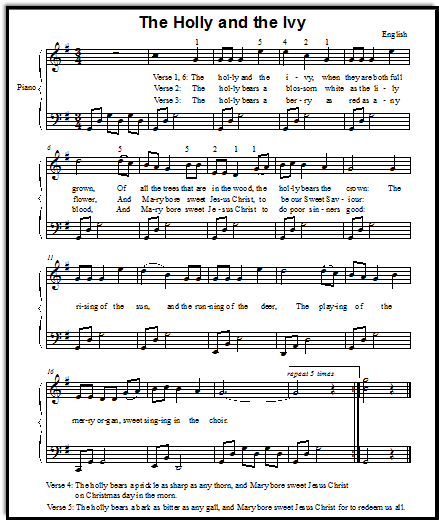 free printable christmas sheet music with lyrics