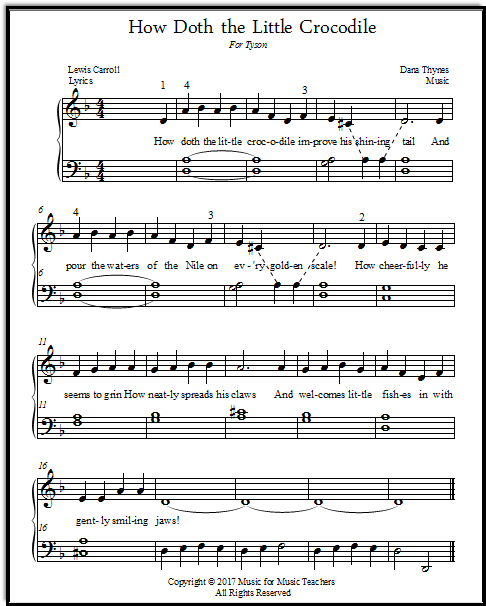 Easy Piano Songs for Beginners - How Doth the Little Crocodile