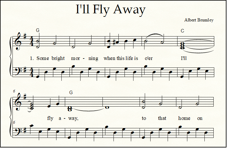 Hymn I'll Fly Away sheet music