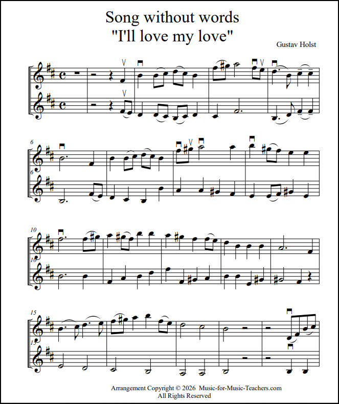 Piano-violin duet sheet music