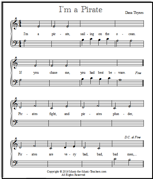 Beginner piano sheet music