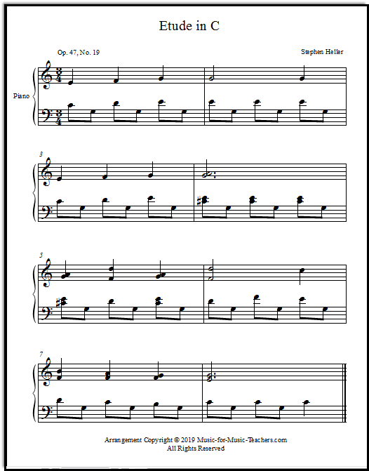 Heller's Etude in C for piano